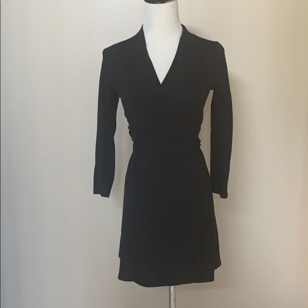 Parker Blue Black Cotton Wrap Dress/Tunic Sm